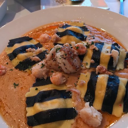 Lucia’s on the Lake signature dishes Lobster RavioliSeafood Fra DiavoloVeal Lucia